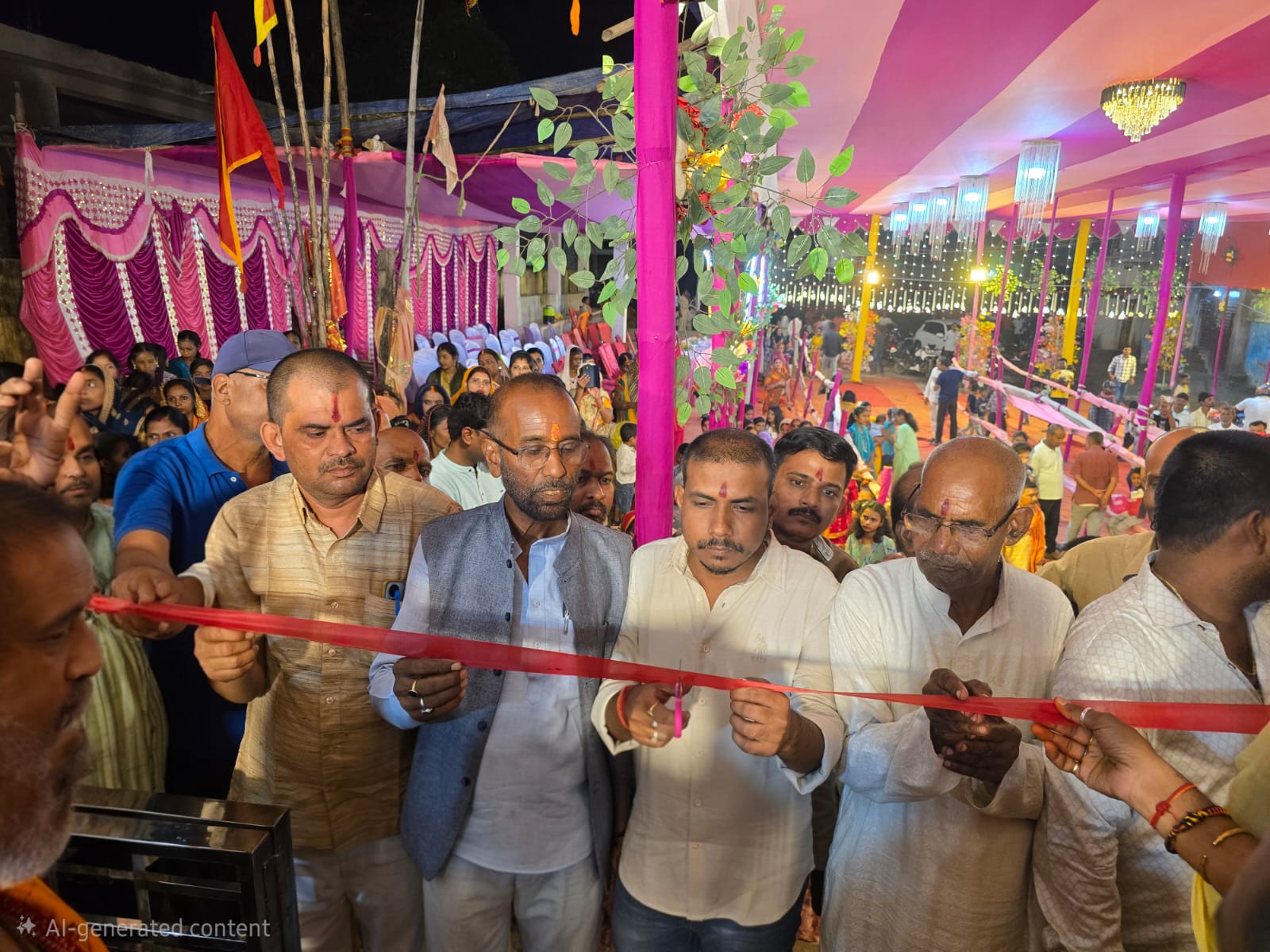 मनिका नवयुवक संघ दुर्गा पूजा पंडाल का भव्य उद्घाटन, श्रद्धालुओं ने माता रानी के दर्शन कर लिया भव्य उत्सव में हिस्सा
