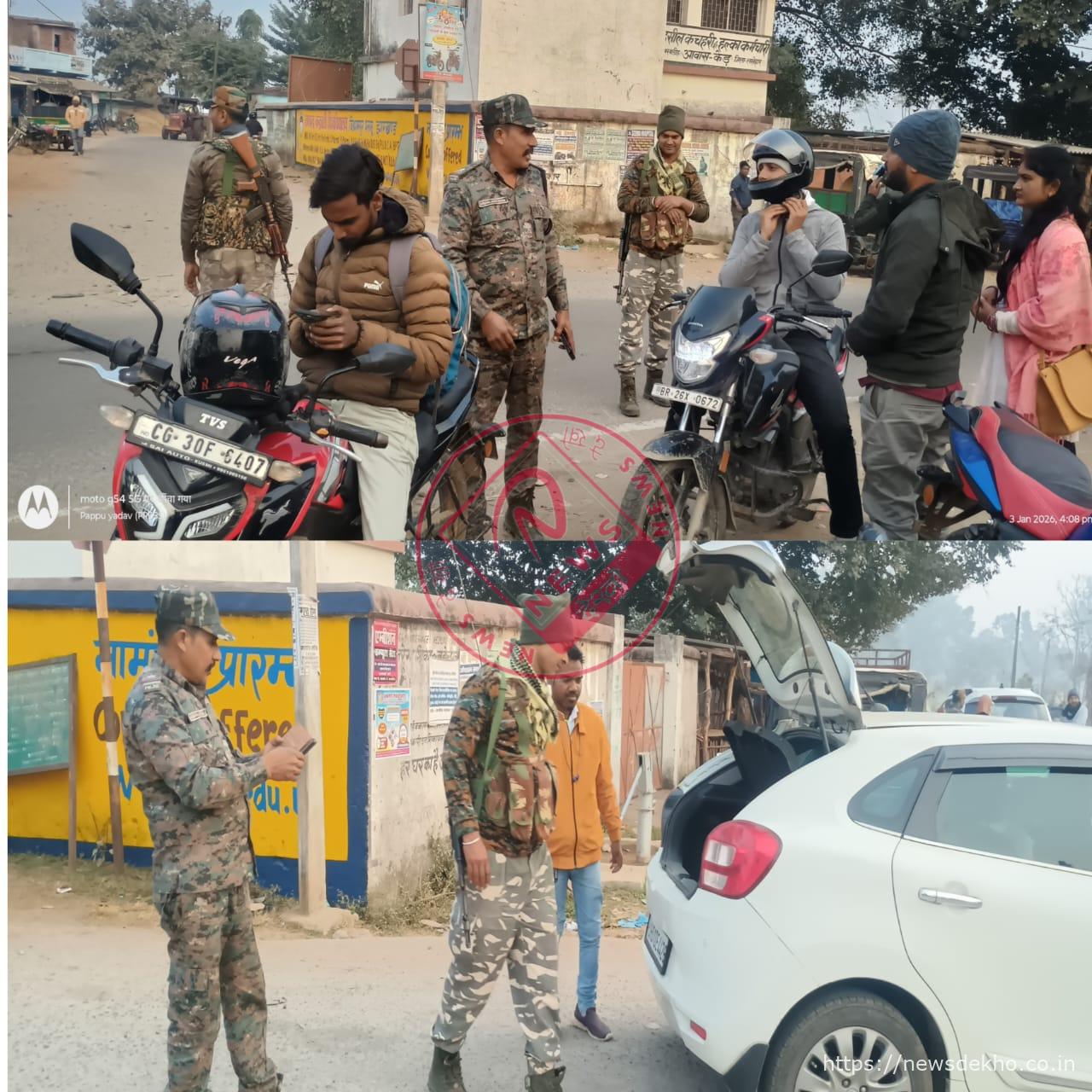 नव वर्ष पर सख्ती के साथ सुरक्षा, केड चौक पर छिपादोहर पुलिस का सघन वाहन चेकिंग अभियान