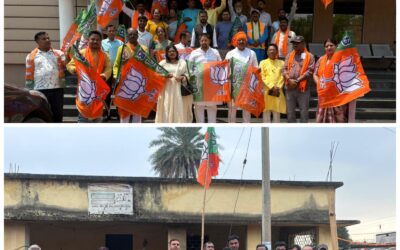 सिमडेगा में भाजपा स्थापना दिवस पर उत्सव, जिलेभर में ध्वजारोहण और संगठन सशक्तिकरण का संकल्प