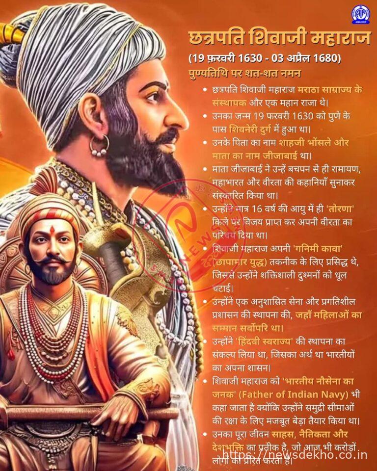 स्वराज के शिल्पकार छत्रपति शिवाजी महाराज का जीवन आज भी देता है नेतृत्व और आत्मसम्मान की प्रेरणा