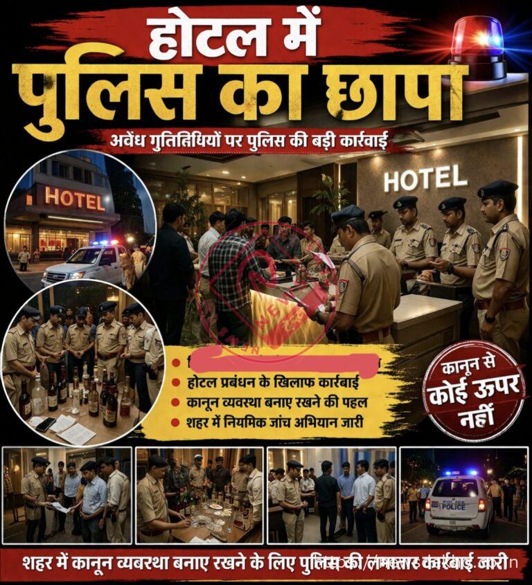 होटल में बिना एंट्री नाबालिगों की मौजूदगी का खुलासा, पुलिस की छापेमारी में तीनों बरामद