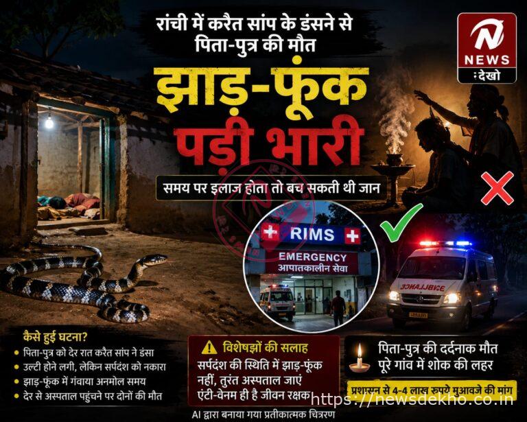 करैत सांप के डंसने से पिता-पुत्र की दर्दनाक मौत, झाड़-फूंक के भरोसे गंवा दी गई जिंदगी